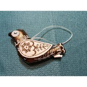 Metallic Bird Ornament With Embroidered Felt Wings Gold & White Target 2022 Edit